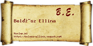 Belász Ellina névjegykártya